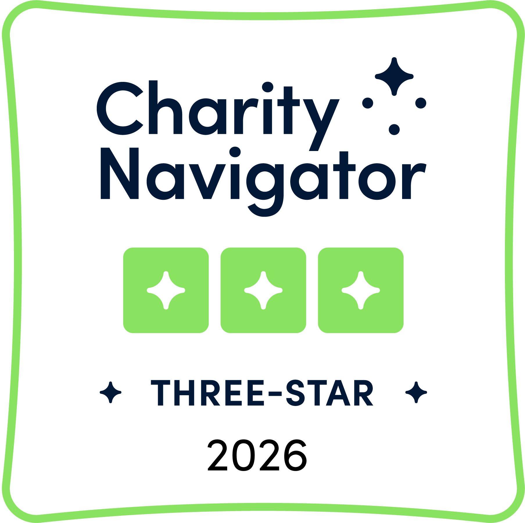 Charity Navigator Three-Star rating, 2026