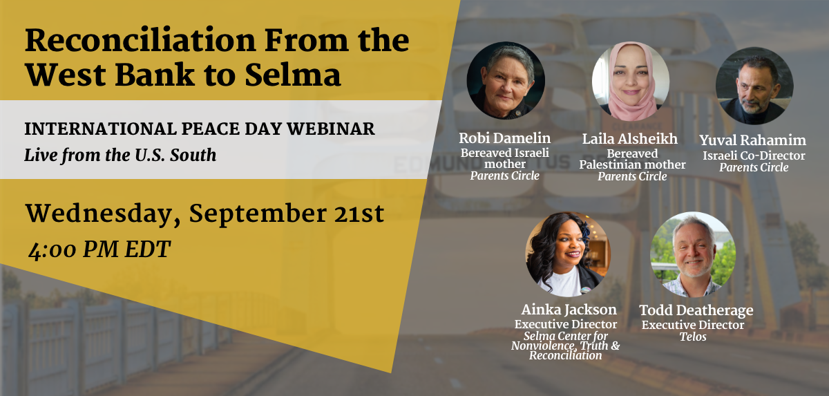 Webinar – Reconciliation From the West Bank to Selma