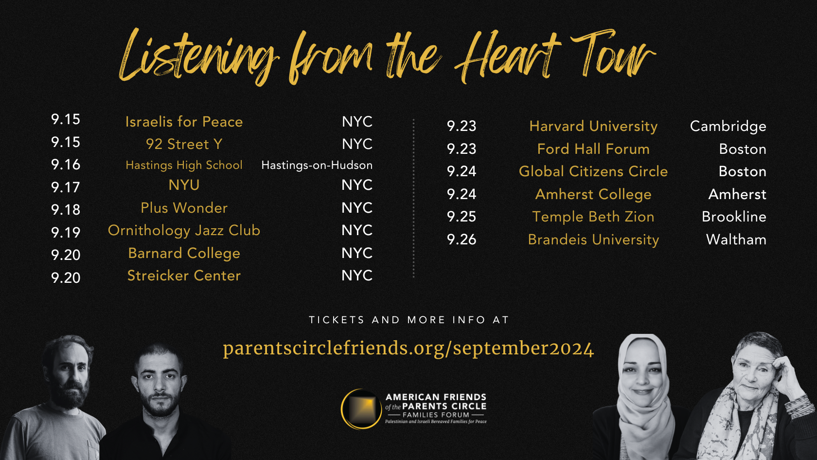 September 2024 Parents Circle Speaking Tour