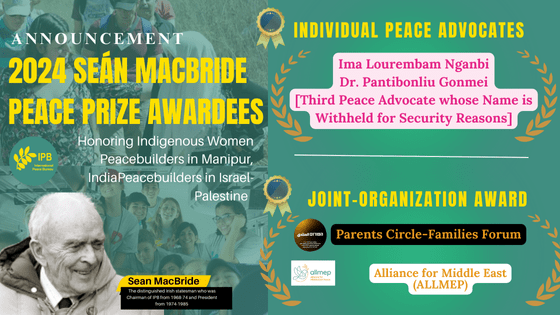 2024 Seán MacBride Peace Prize | International Peace Bureau