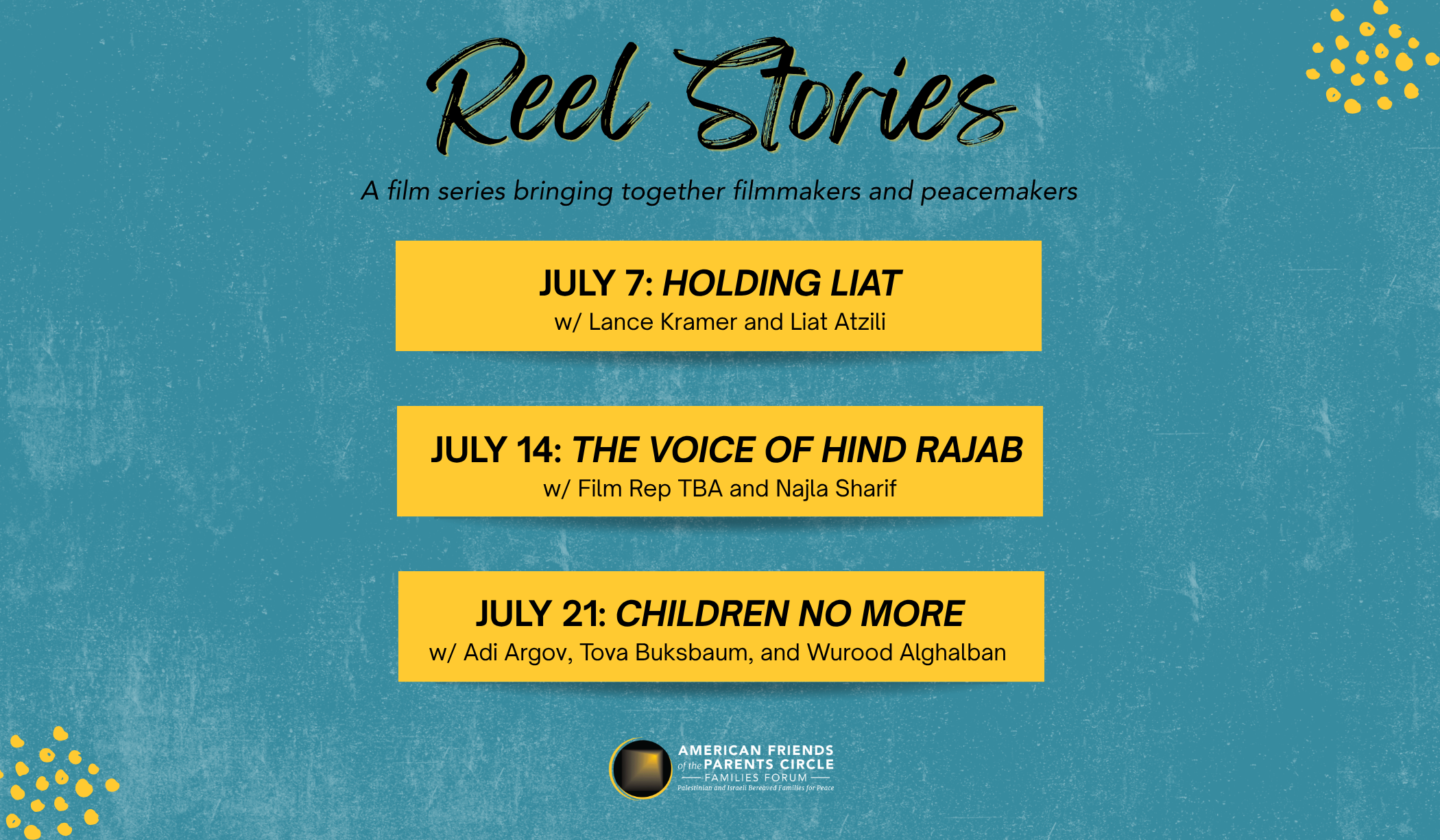 Reel Stories | Conversations with filmmakers and peacemakers