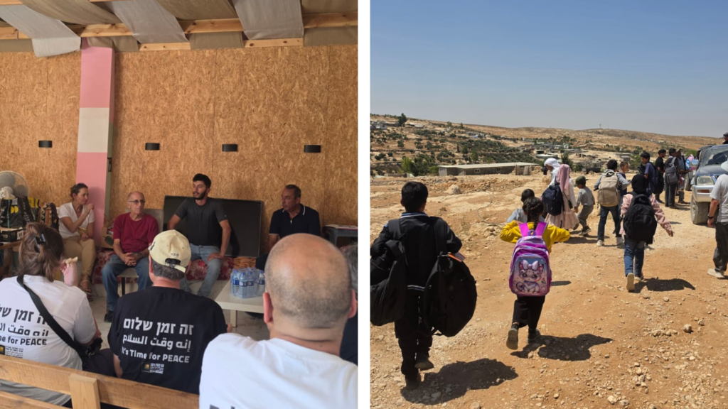 Meeting local leaders in Masafer Yatta, and children walking the long road to school
